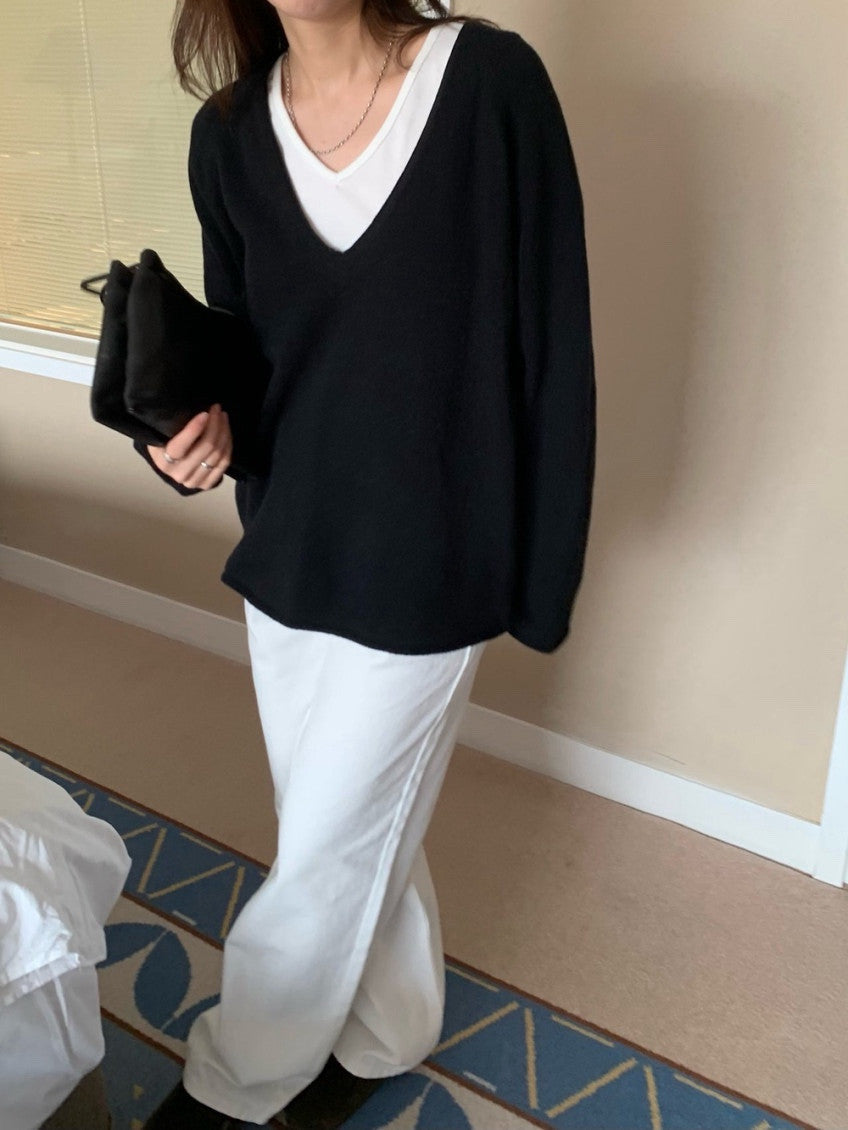 Elin V-Neck Cashmere Knit(3 Color)