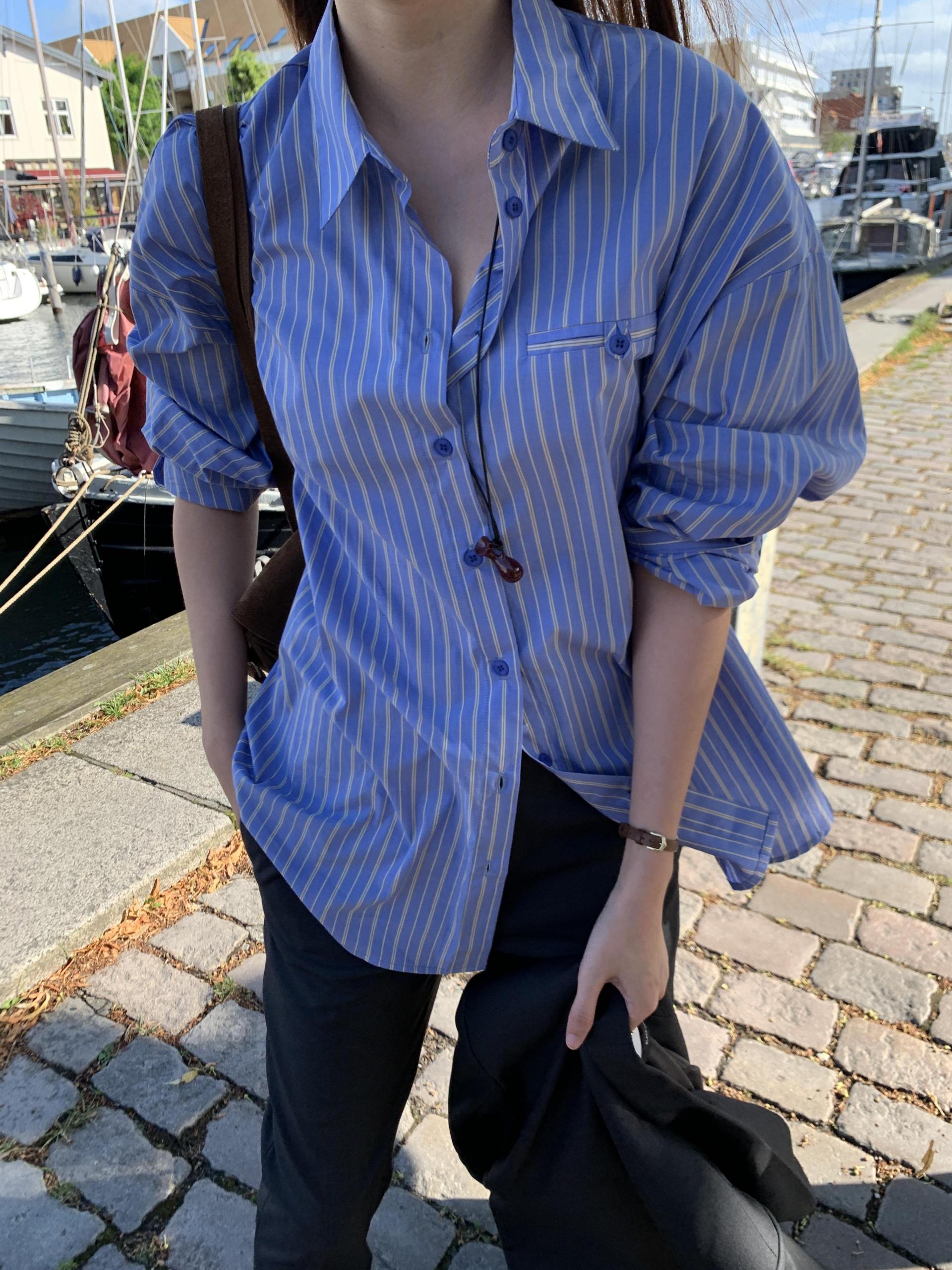 Lena Stripe Shirt (2Color) [PRE-ORDER: SHIPS IN 2 WEEKS]