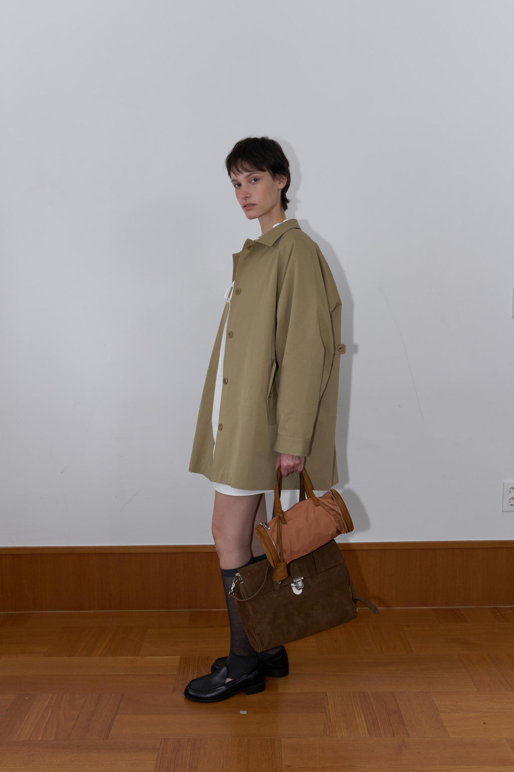 CLAIRE A-LINE HALF TRENCH COAT(2 Color) [PRE-ORDER: SHIPS IN 2 WEEKS]