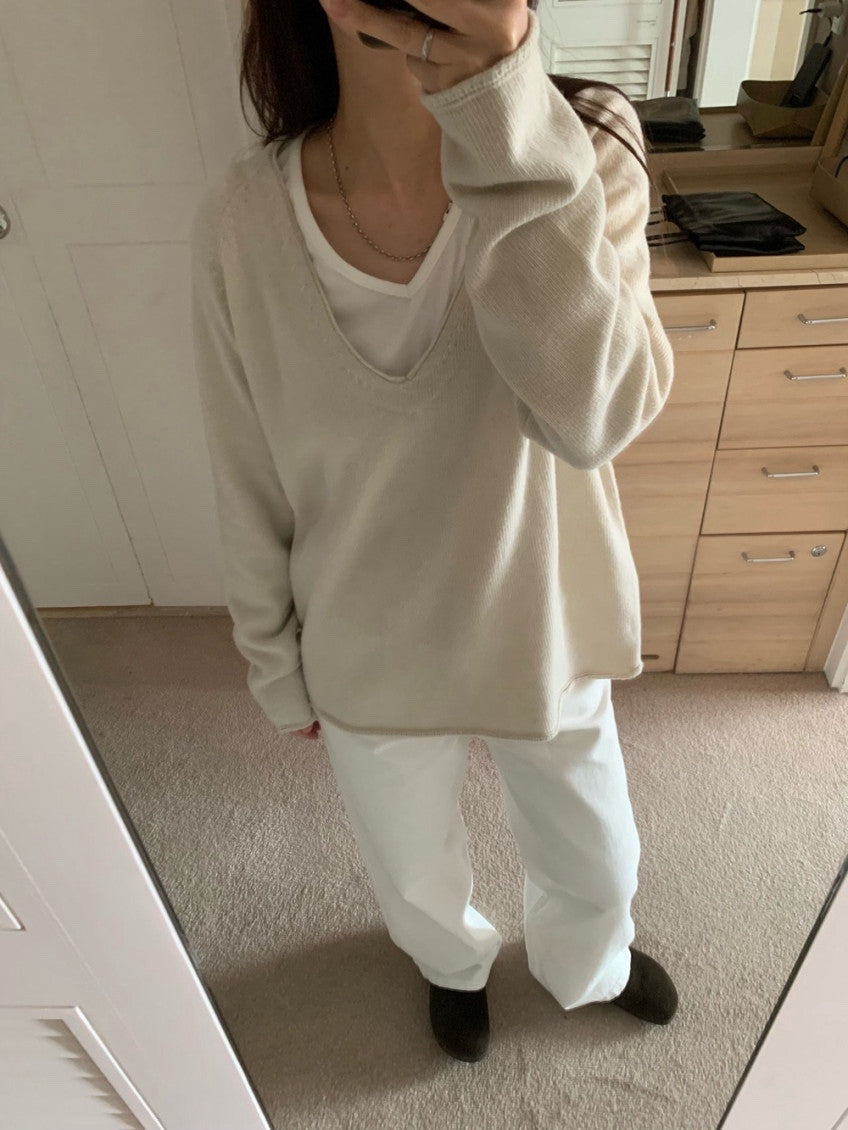 Elin V-Neck Cashmere Knit(3 Color)