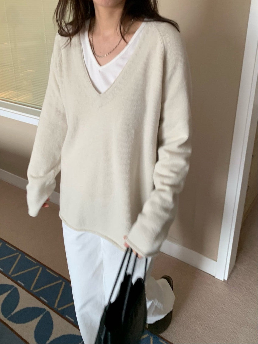 Elin V-Neck Cashmere Knit(3 Color)