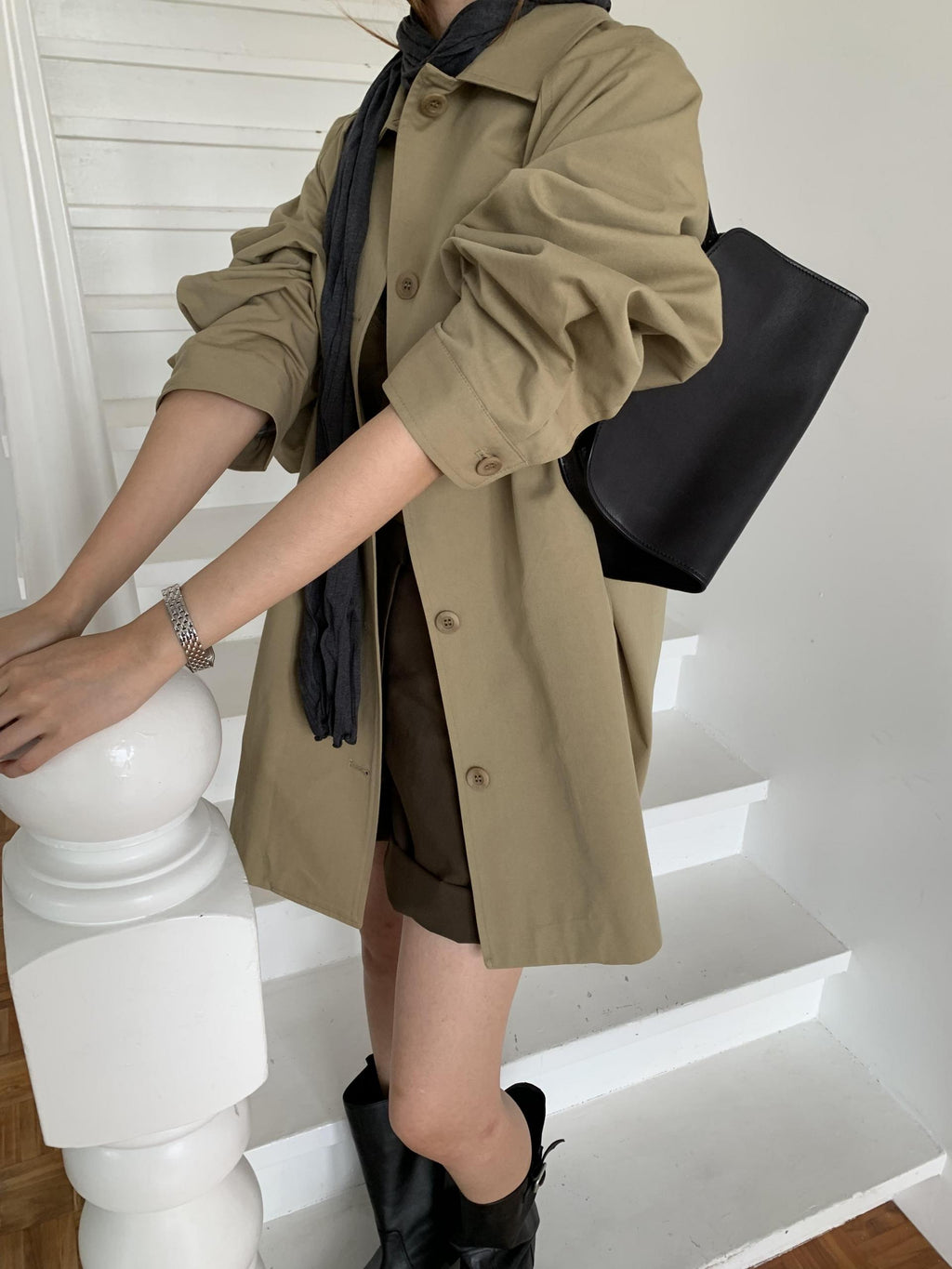 CLAIRE A-LINE HALF TRENCH COAT(2 Color) [PRE-ORDER: SHIPS IN 2 WEEKS]