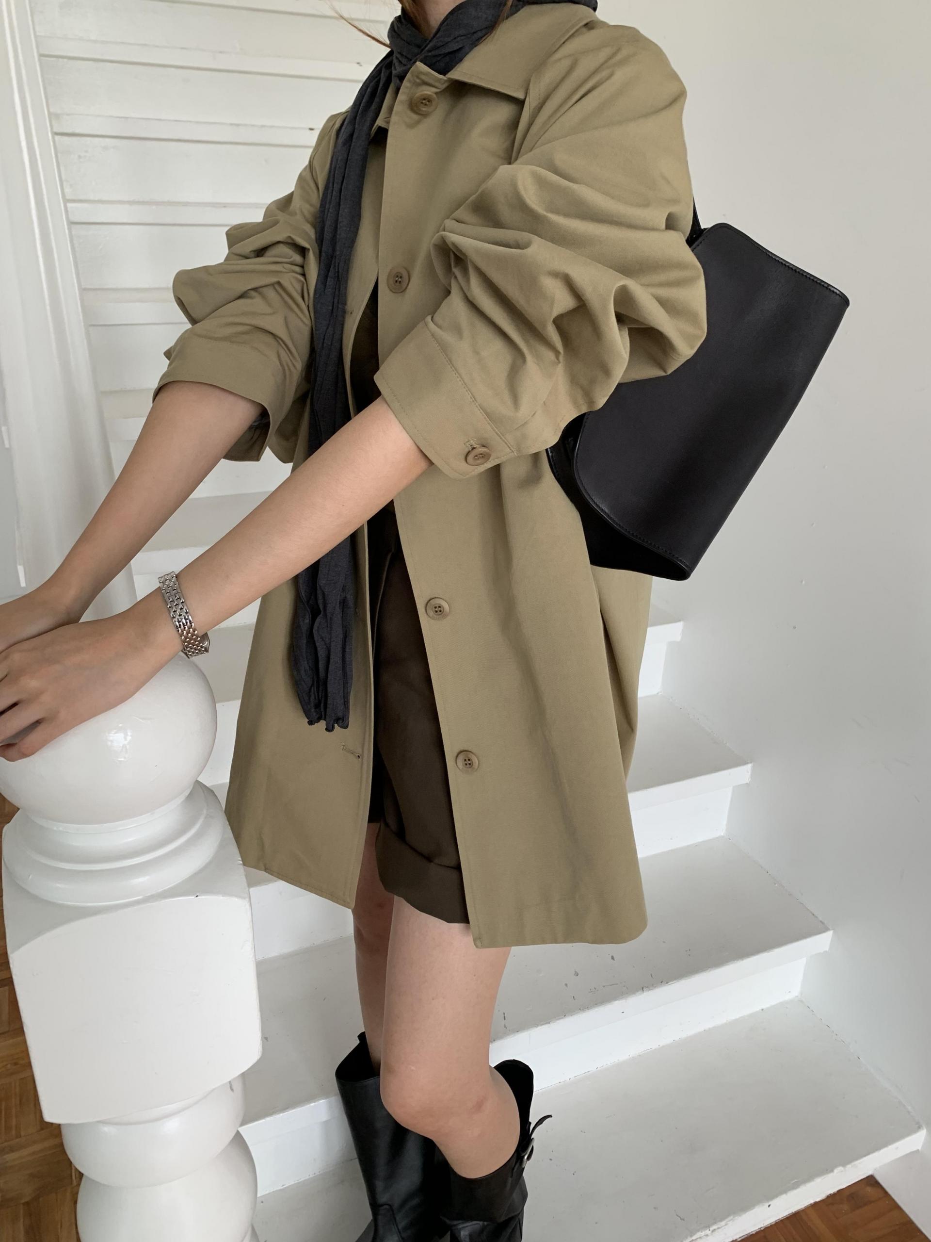 CLAIRE A-LINE HALF TRENCH COAT(2 Color) [PRE-ORDER: SHIPS IN 2 WEEKS]