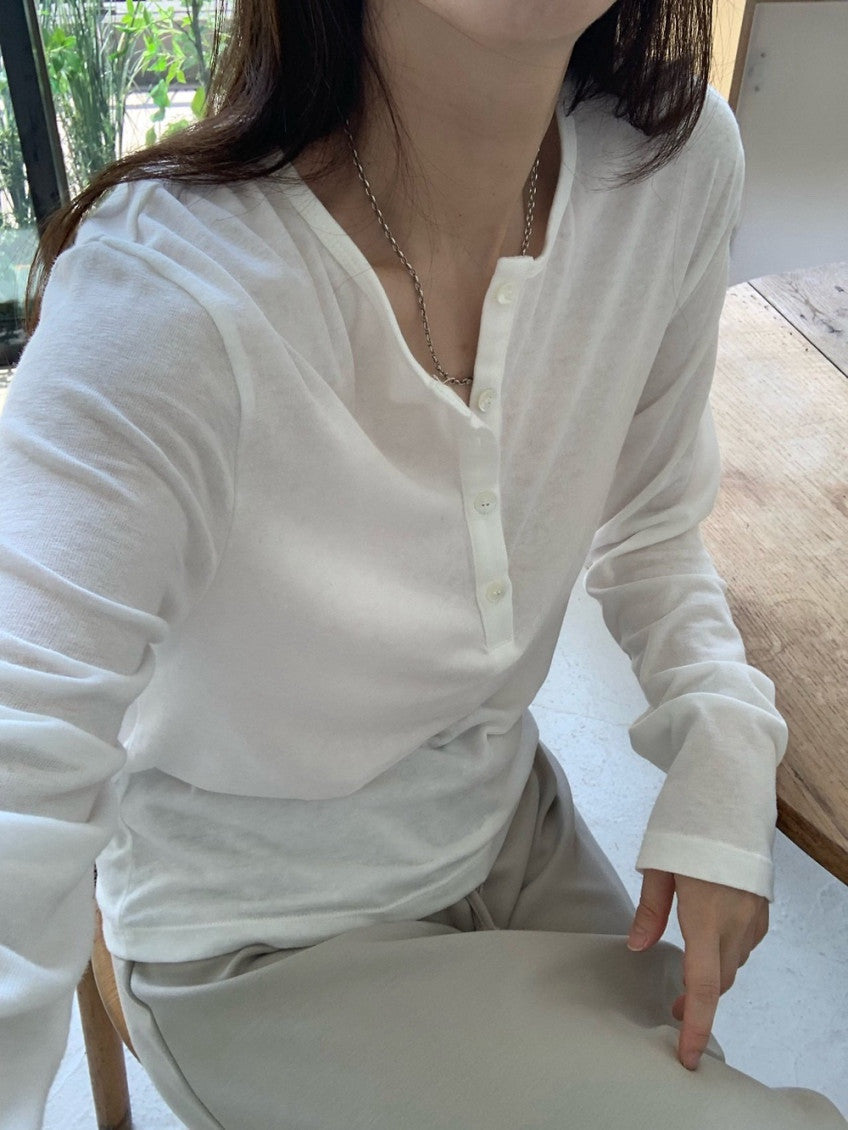 BASIC HENLEY T-SHIRT (3 Color)