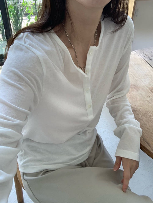 BASIC HENLEY T-SHIRT (3 Color)