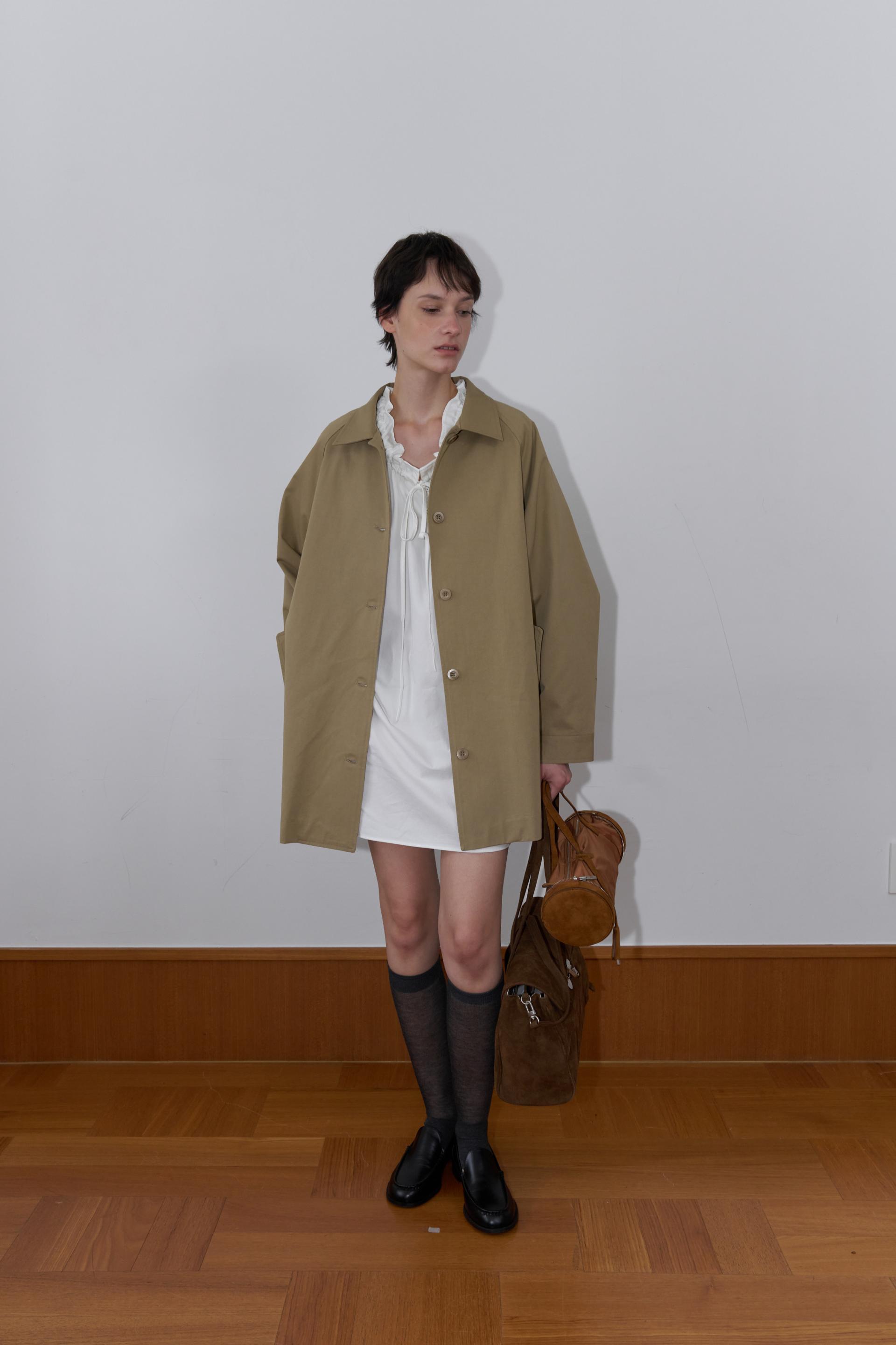 CLAIRE A-LINE HALF TRENCH COAT(2 Color) [PRE-ORDER: SHIPS IN 2 WEEKS]