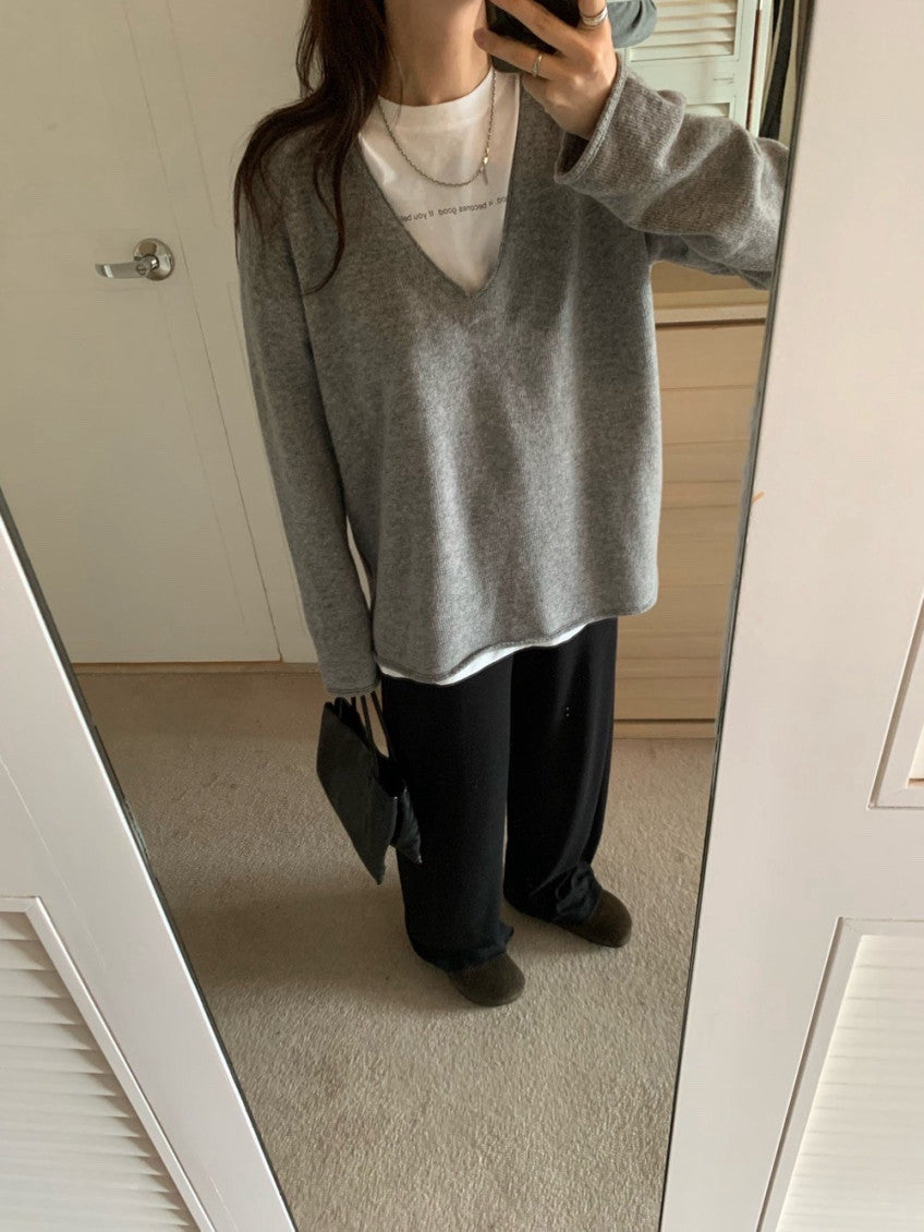 Elin V-Neck Cashmere Knit(3 Color)