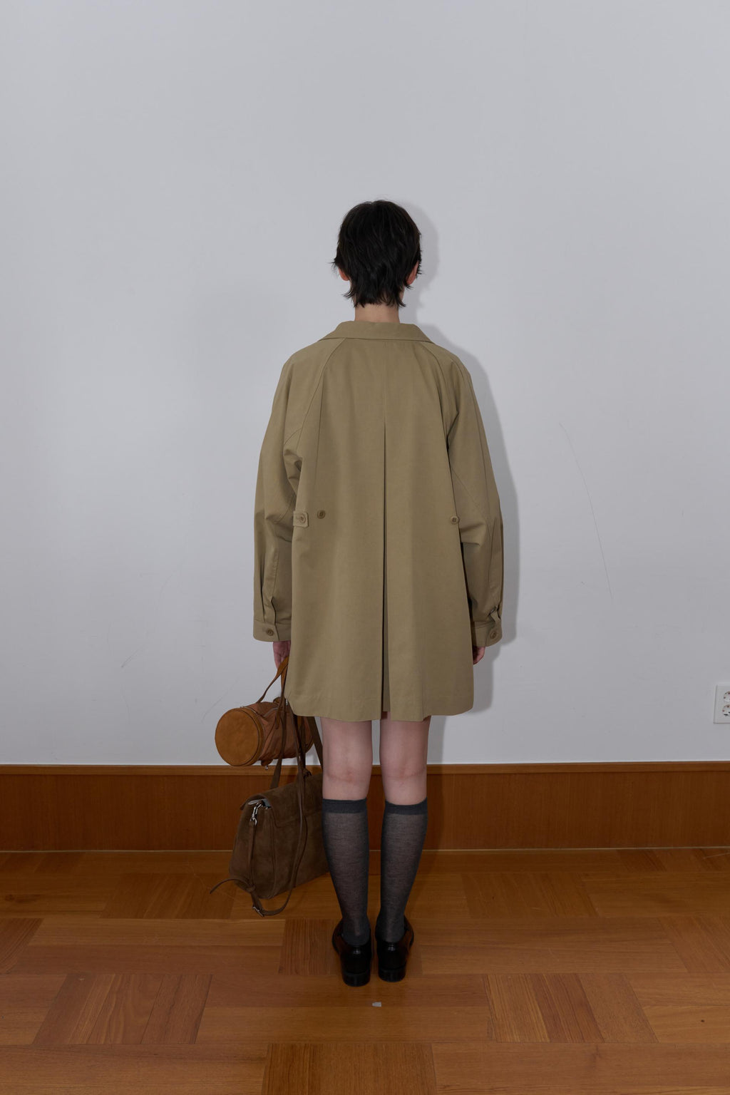 CLAIRE A-LINE HALF TRENCH COAT(2 Color) [PRE-ORDER: SHIPS IN 2 WEEKS]