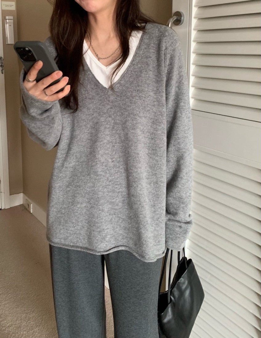 Elin V-Neck Cashmere Knit(3 Color)